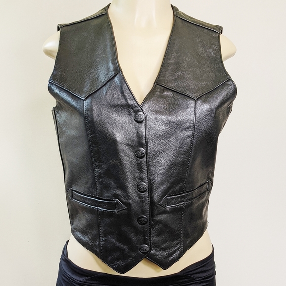 Vintage Z1R Pebbled Leather Moto Vest - Picture 4 of 9